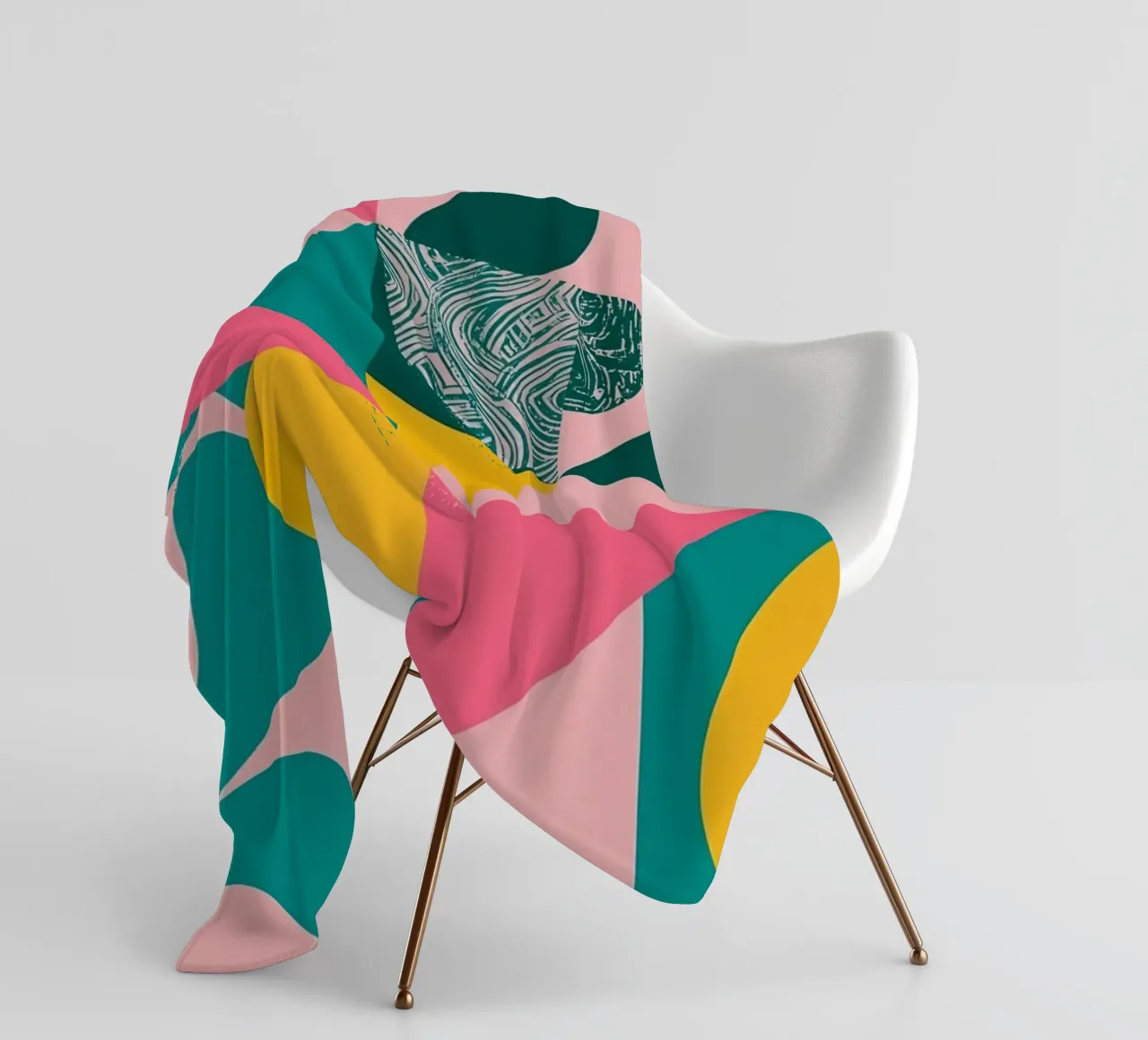 Geometric Abstract with Circular and Triangular Forms fleece blanket by DesignDoodle