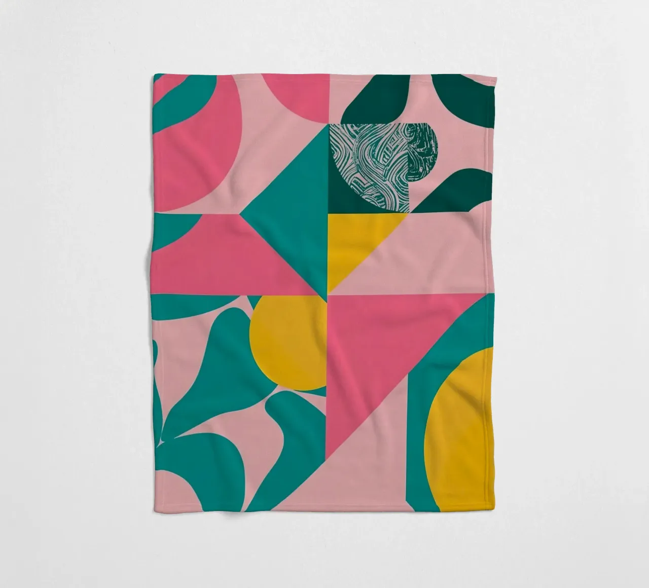 Geometric Abstract with Circular and Triangular Forms fleece blanket by DesignDoodle