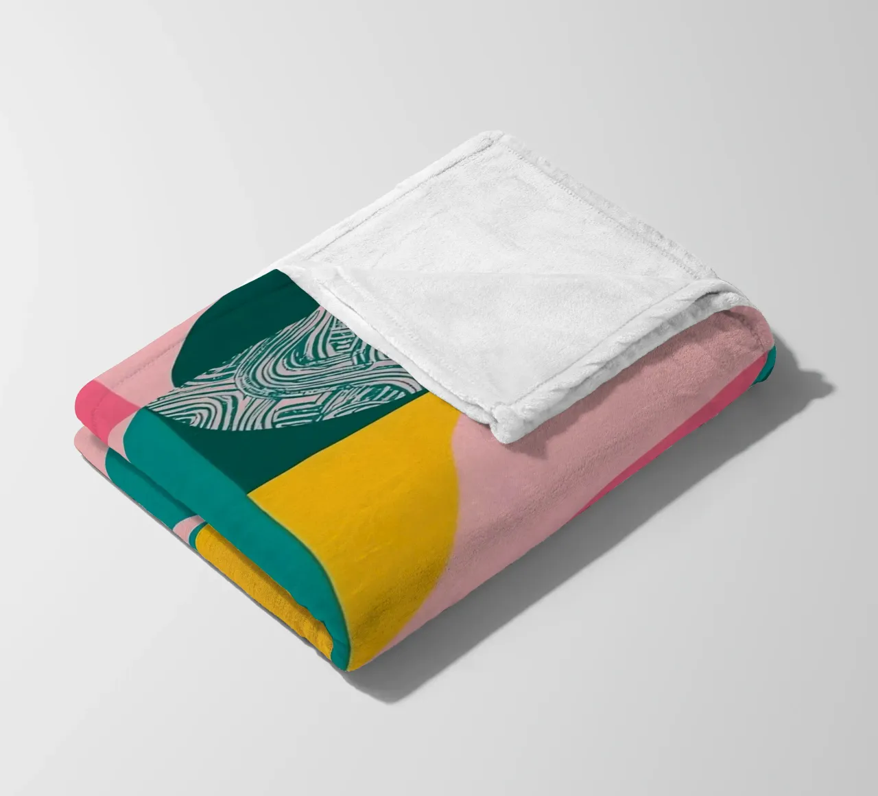 Geometric Abstract with Circular and Triangular Forms fleece blanket by DesignDoodle