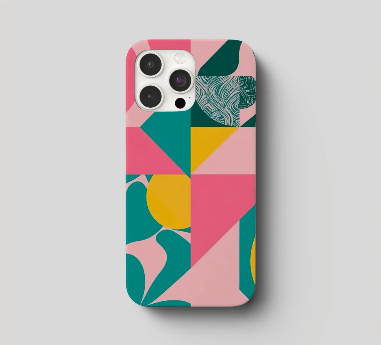 Geometrische Abstraktion mit kreisförmigen und dreieckigen Formen iPhone Hülle von DesignDoodle