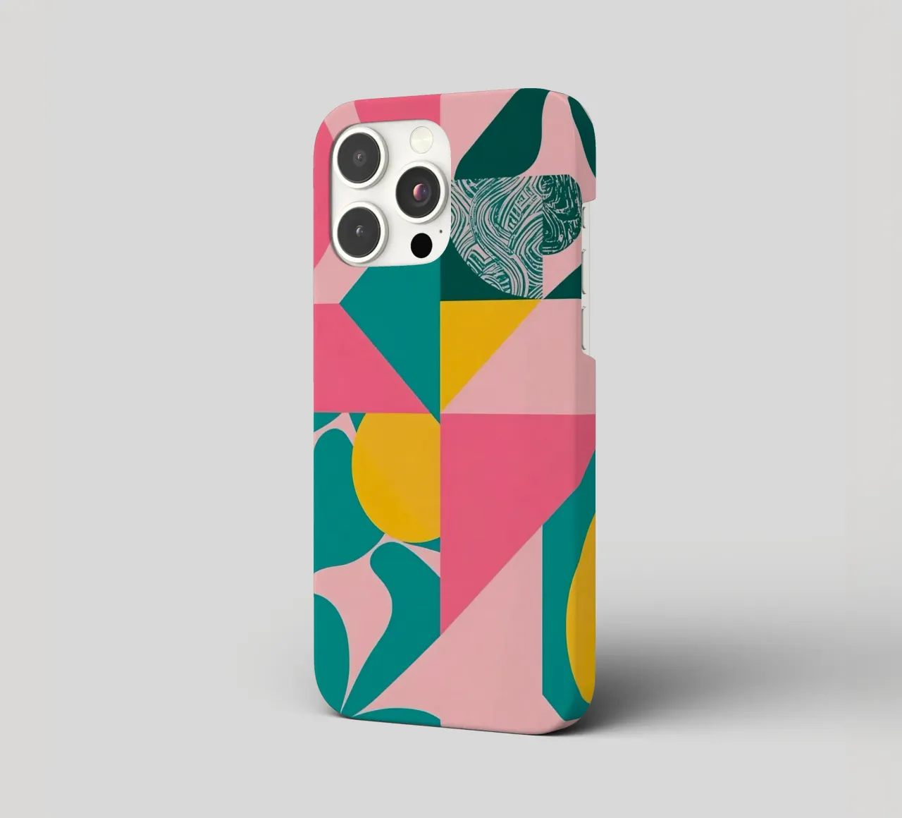 Geometrische Abstraktion mit kreisförmigen und dreieckigen Formen iPhone Hülle von DesignDoodle