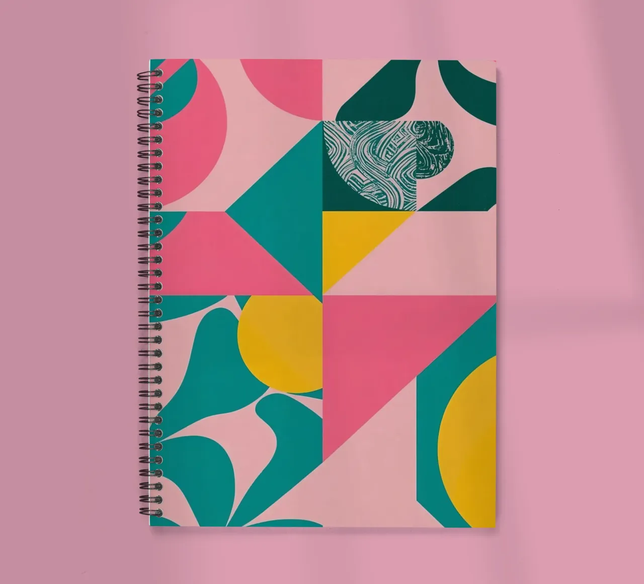 Geometric Abstract with Circular and Triangular Forms spiral notebook by DesignDoodle