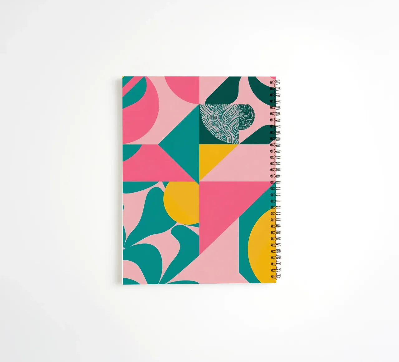 Geometric Abstract with Circular and Triangular Forms spiral notebook by DesignDoodle