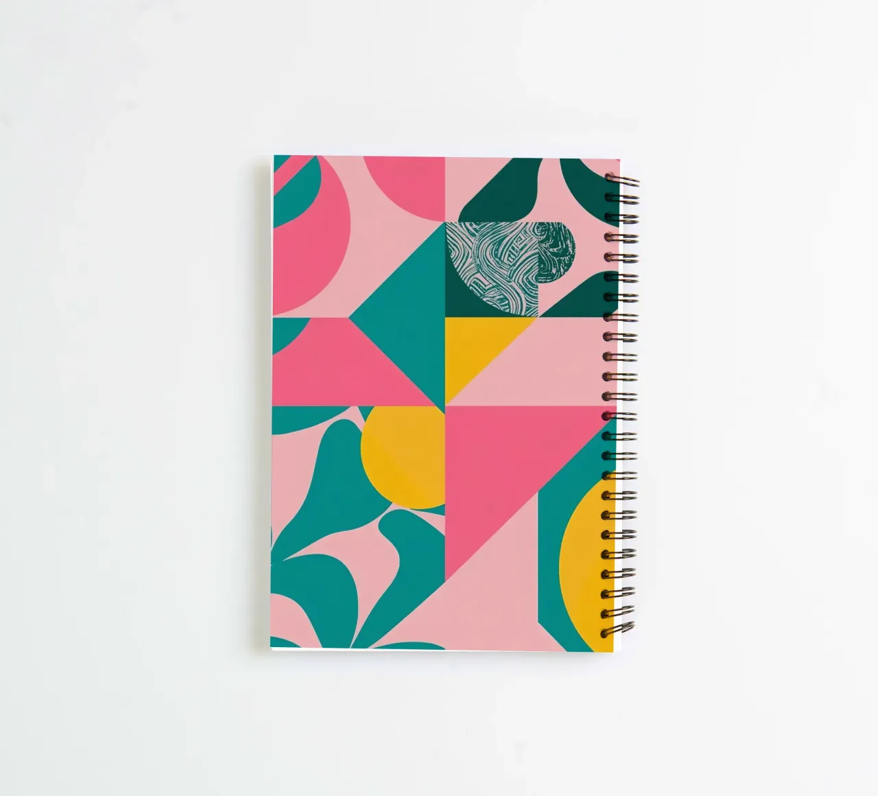 Geometric Abstract with Circular and Triangular Forms spiral notebook by DesignDoodle