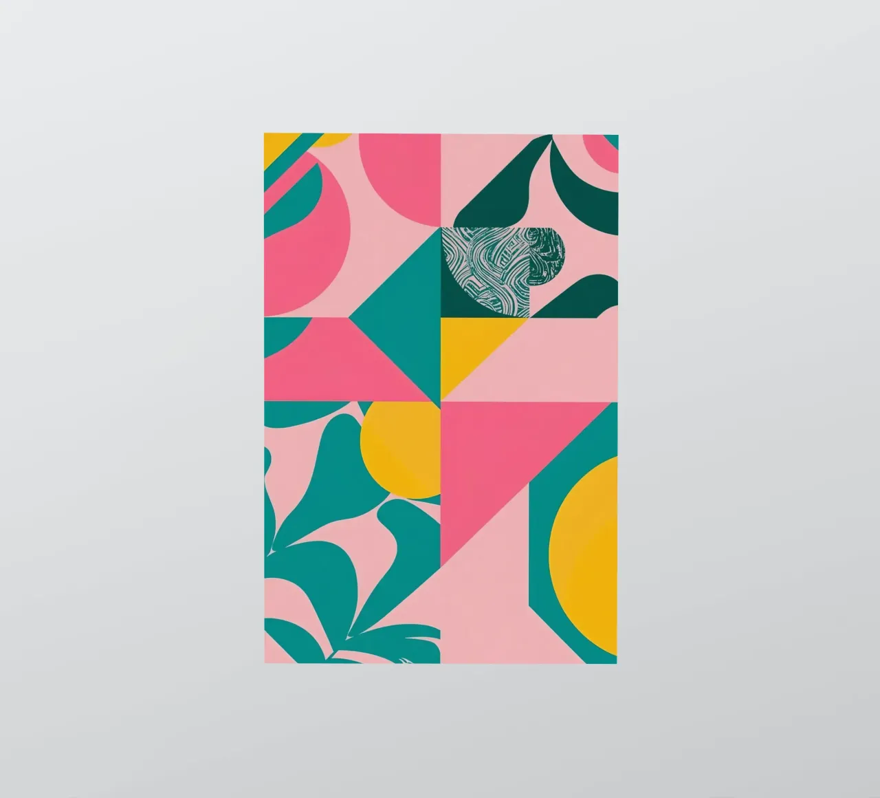 Astratto geometrico con forme circolari e triangolari adesivo da DesignDoodle