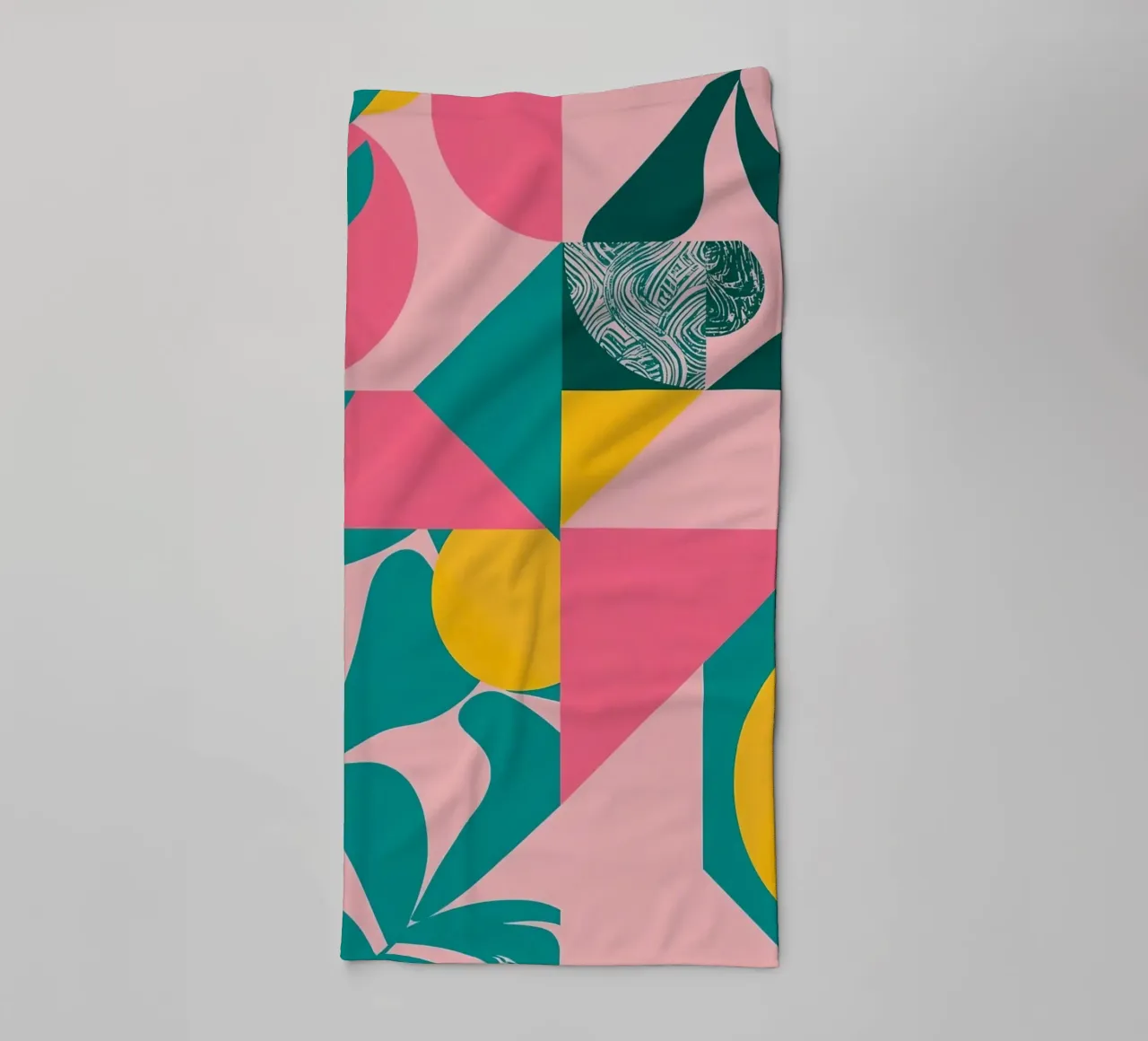Geometric Abstract with Circular and Triangular Forms towel by DesignDoodle