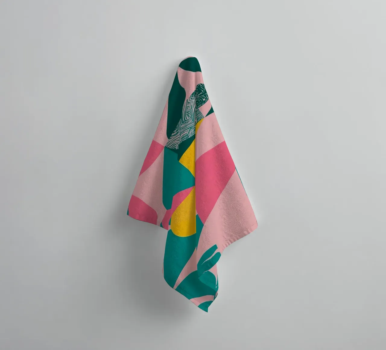 Geometric Abstract with Circular and Triangular Forms towel by DesignDoodle