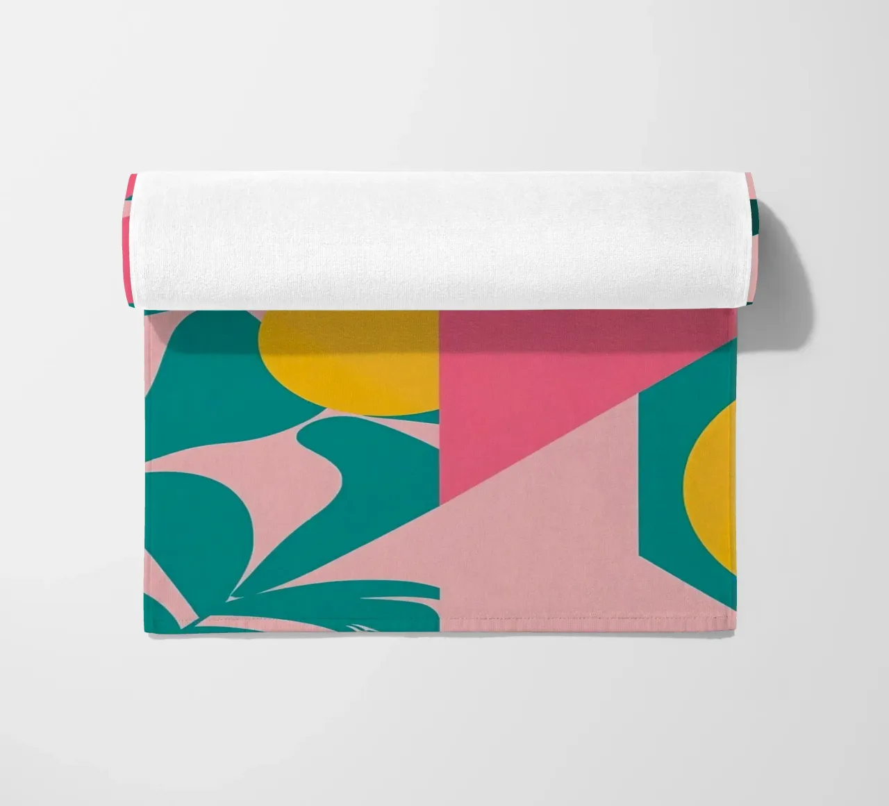 Geometric Abstract with Circular and Triangular Forms beach towel by DesignDoodle