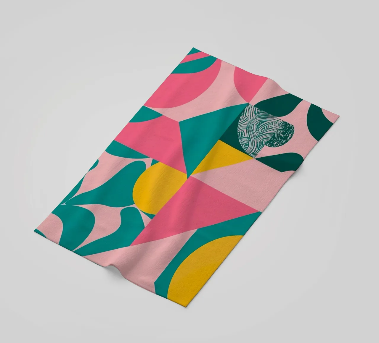 Geometric Abstract with Circular and Triangular Forms beach towel by DesignDoodle