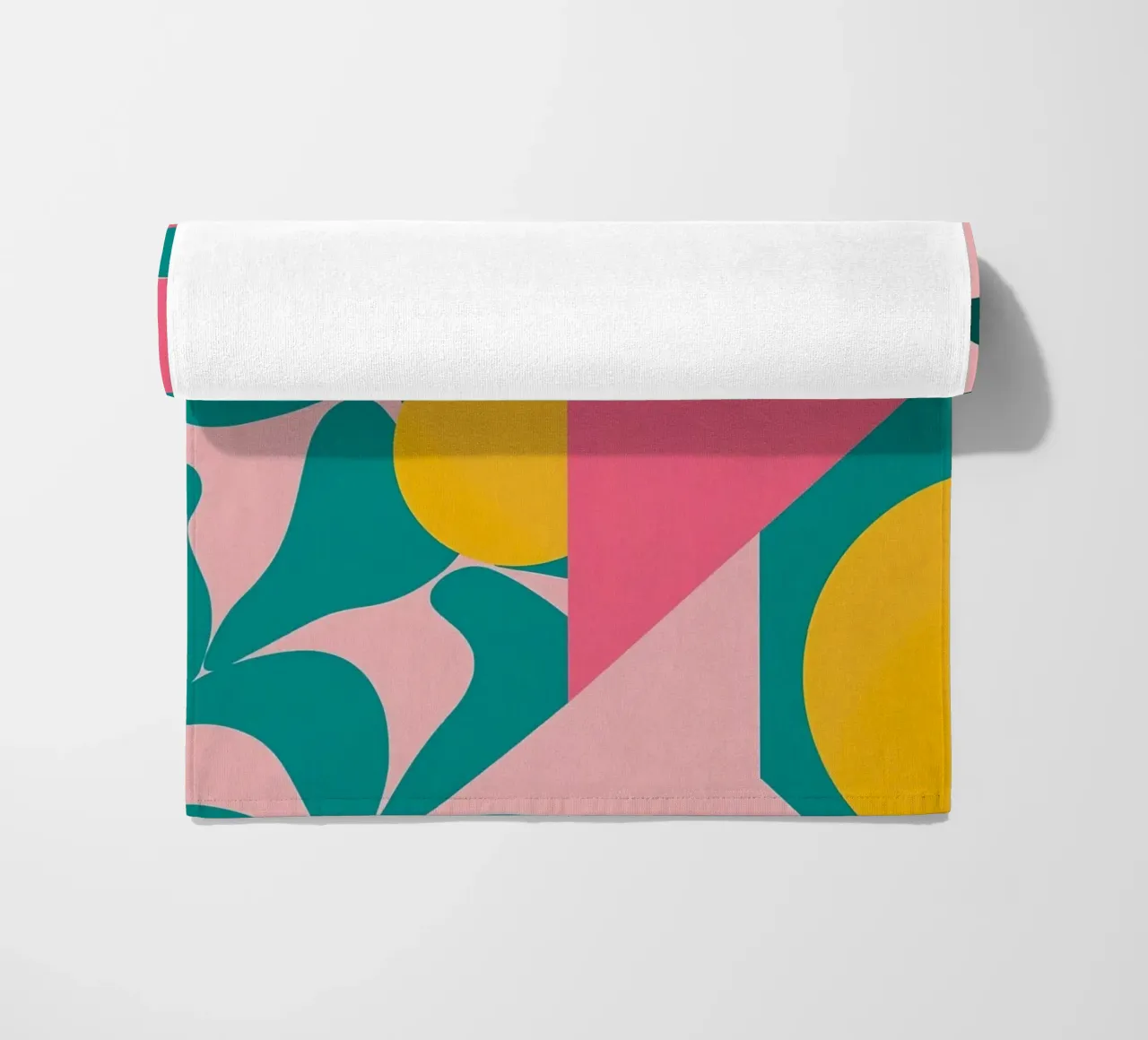 Geometric Abstract with Circular and Triangular Forms beach towel by DesignDoodle