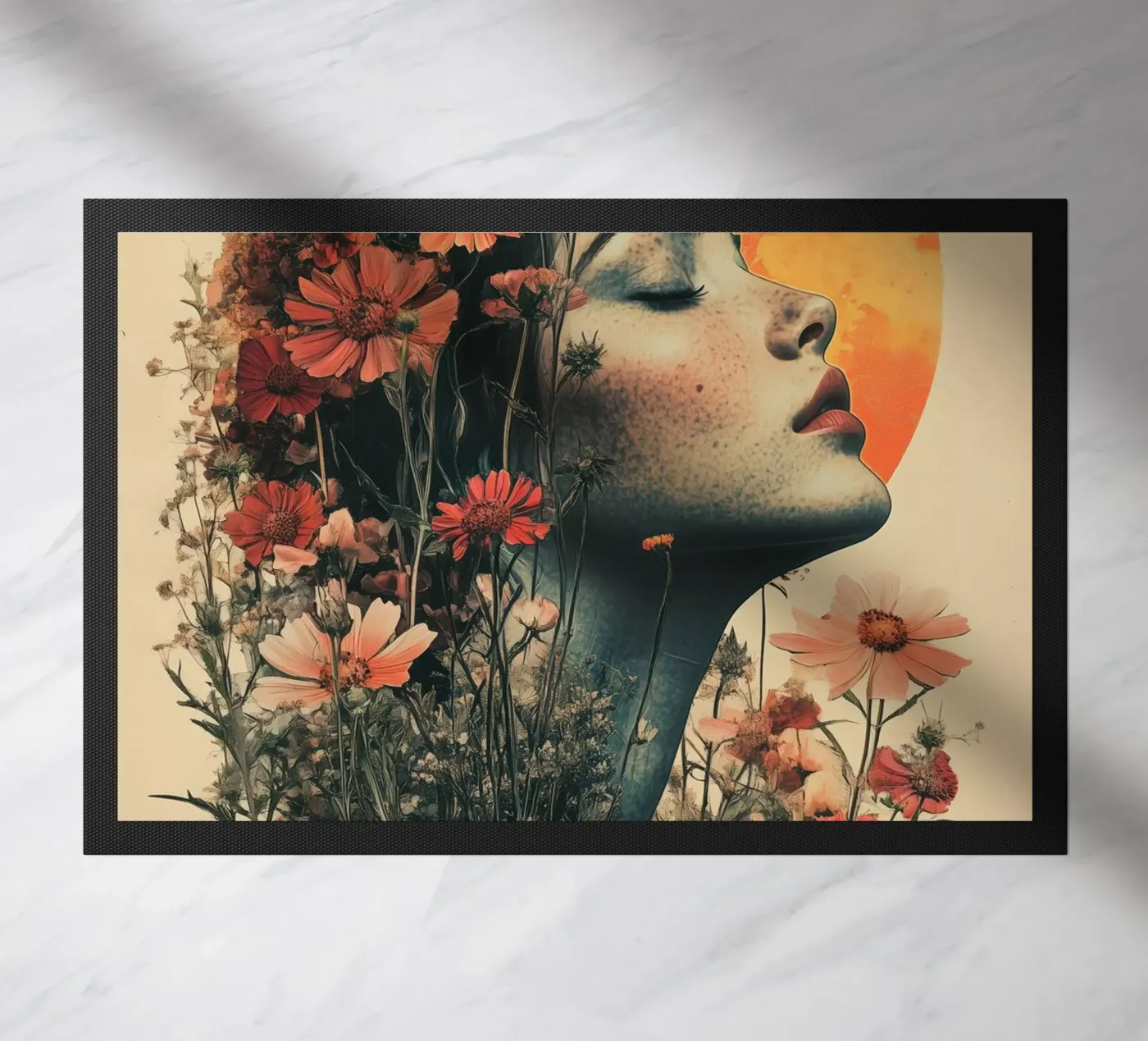 Moon Flower doormat by Tameo