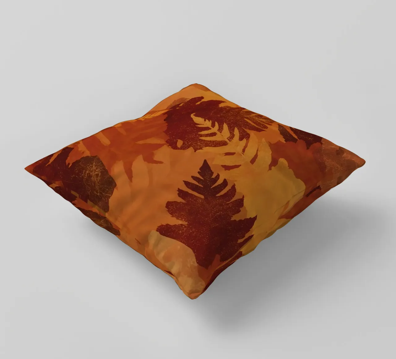 Sagome di foglie sovrapposte in colori autunnali cuscino da DesignDoodle