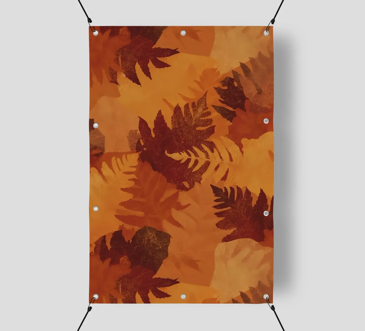 Sagome di foglie sovrapposte in colori autunnali telo in pvc da DesignDoodle