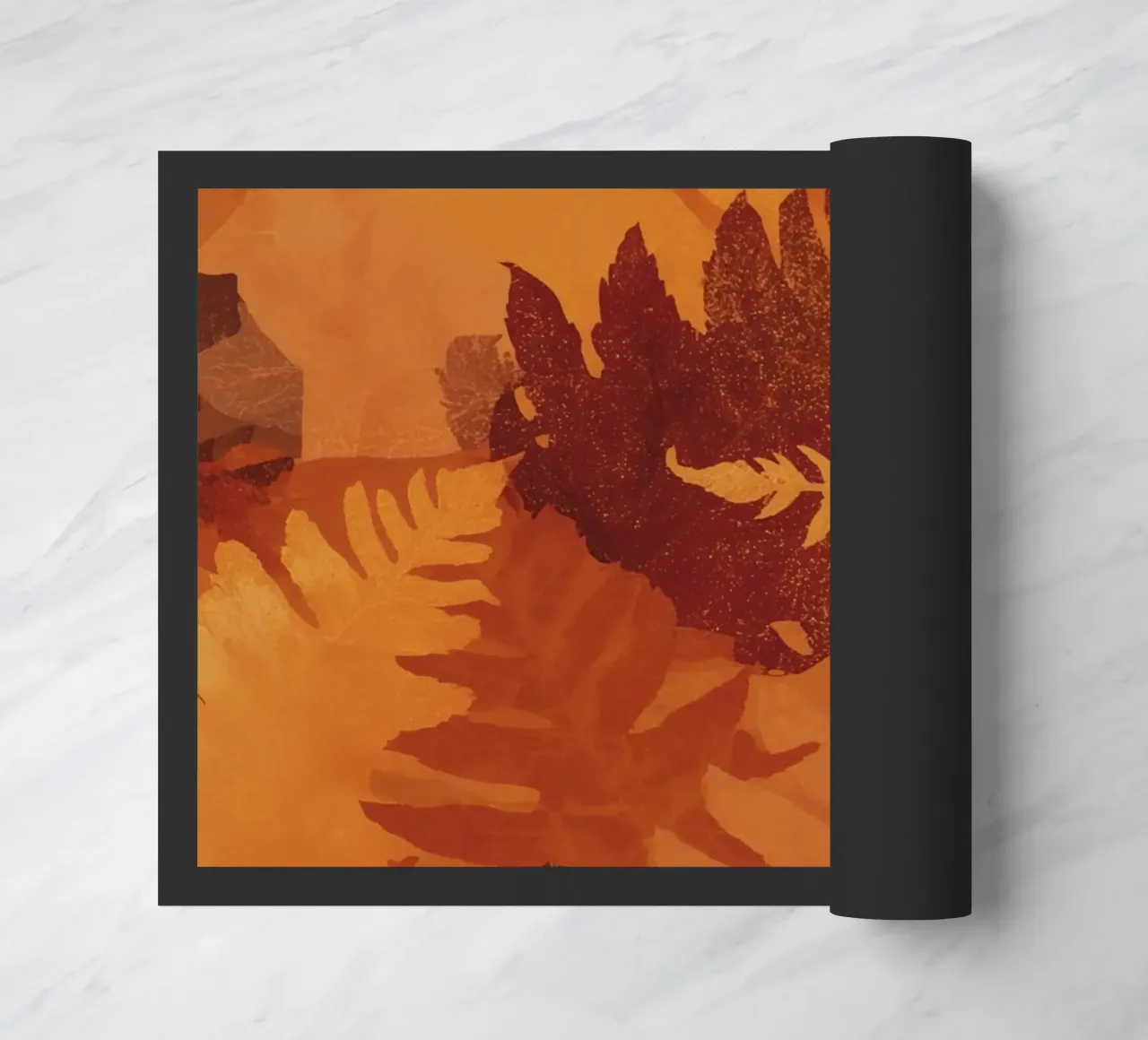 Sagome di foglie sovrapposte in colori autunnali zerbino da DesignDoodle