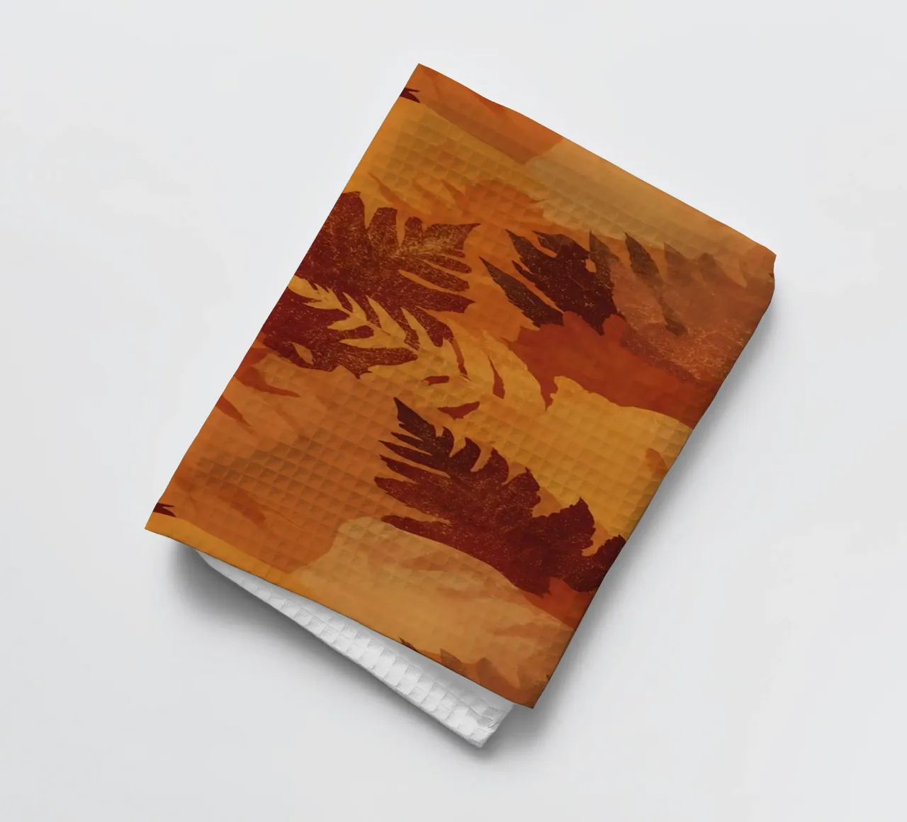 Sagome di foglie sovrapposte in colori autunnali canovaccio da cucina da DesignDoodle