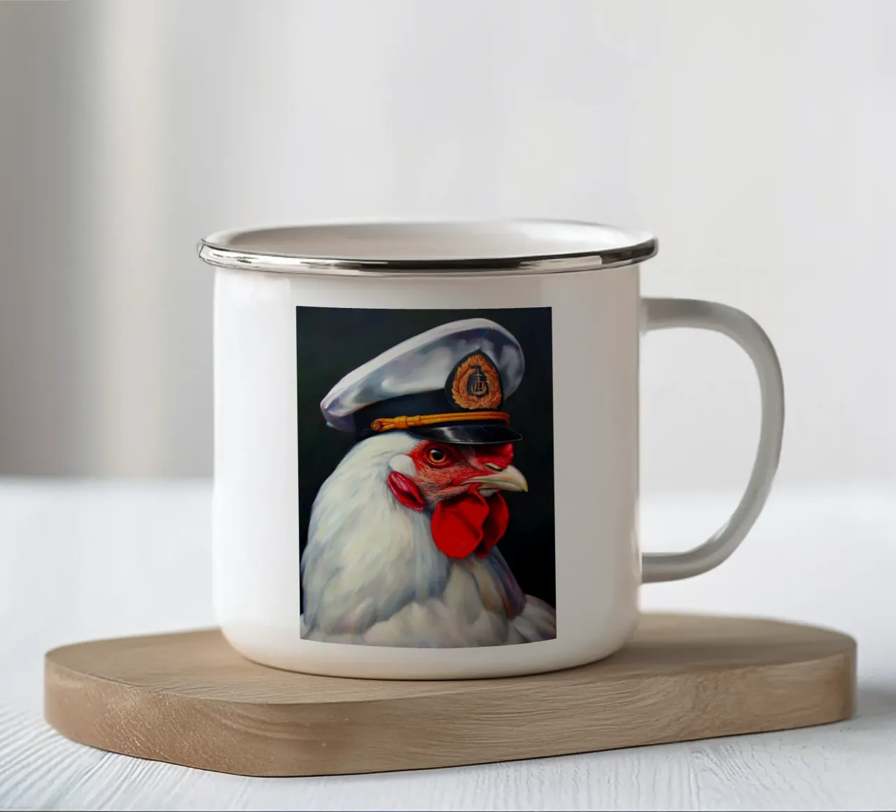 Capitano di pollo tazza in smalto da Fleur de Lys