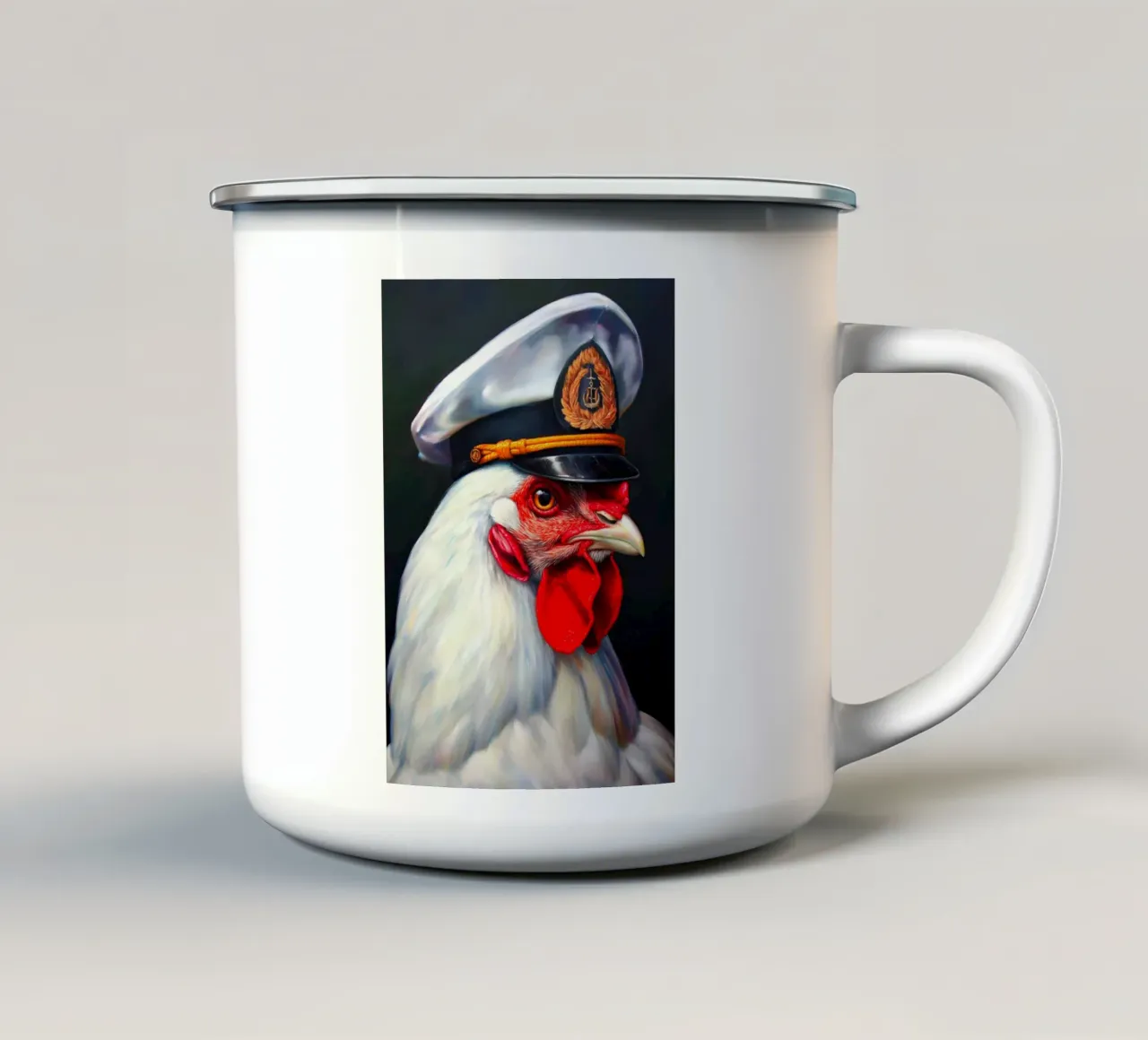 Capitano di pollo tazza in smalto da Fleur de Lys