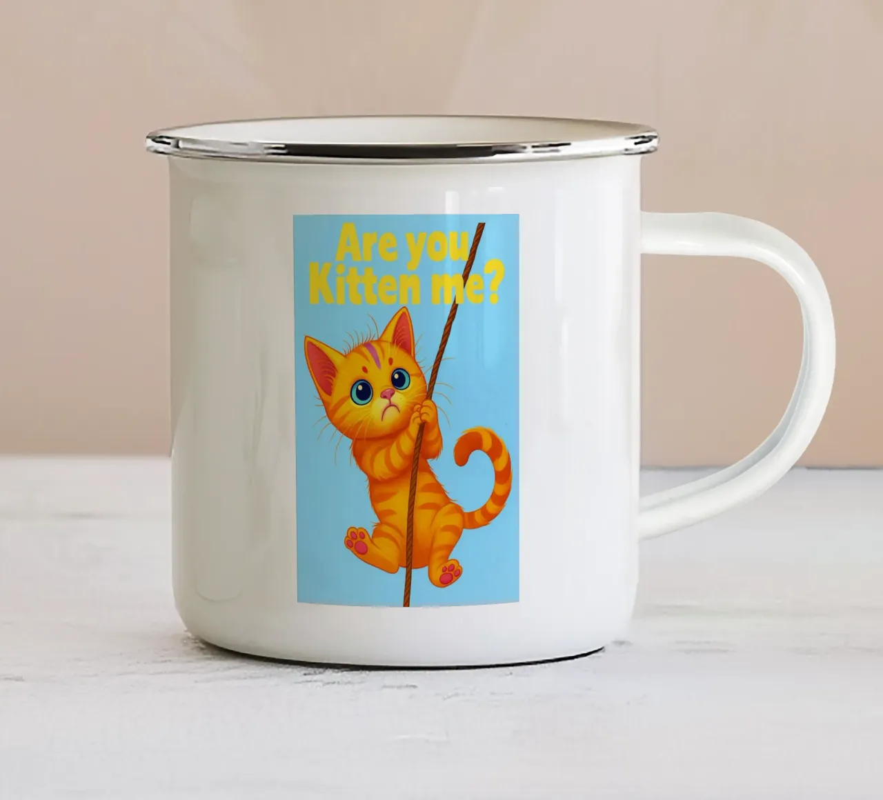 mi stanno trovando bene procione tazza in smalto da paroongs