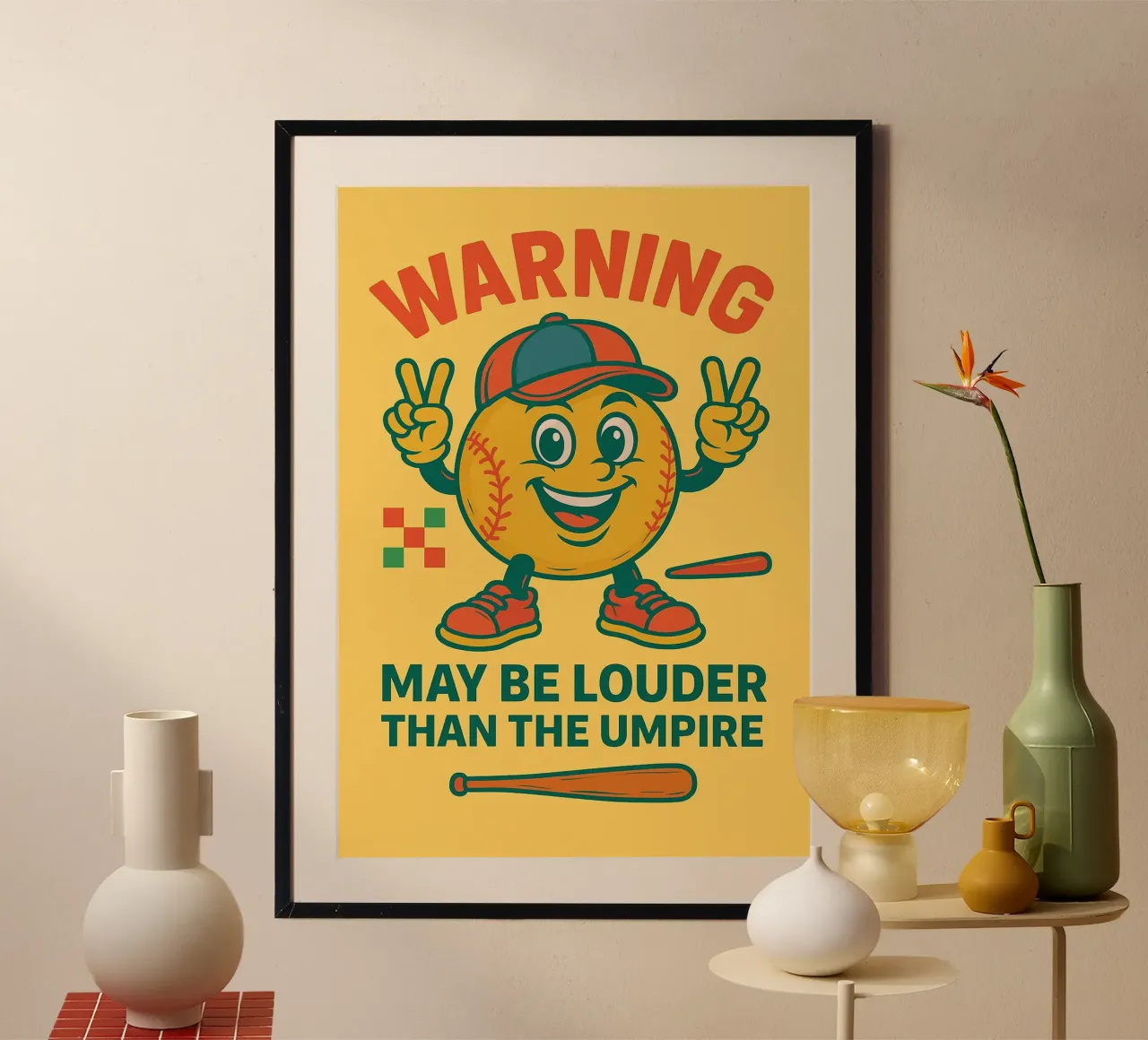 avviso di baseball poster con telaio in alluminio da paroongs