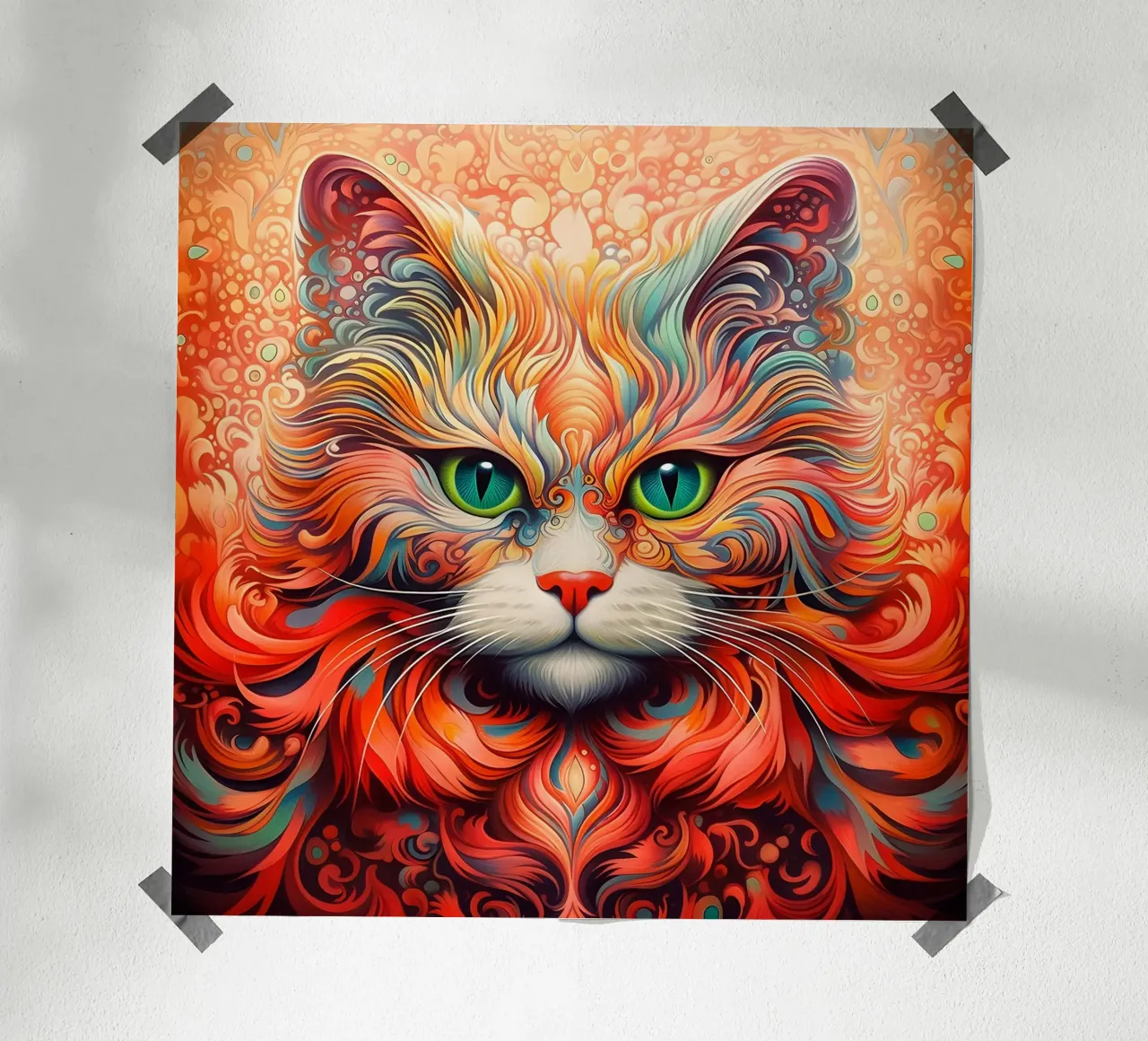 Guru Cat poster con telaio in plastica da Jesse
