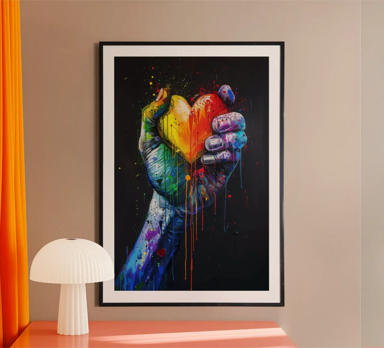 Aggrapparsi all'amore poster con telaio in alluminio da Jesse