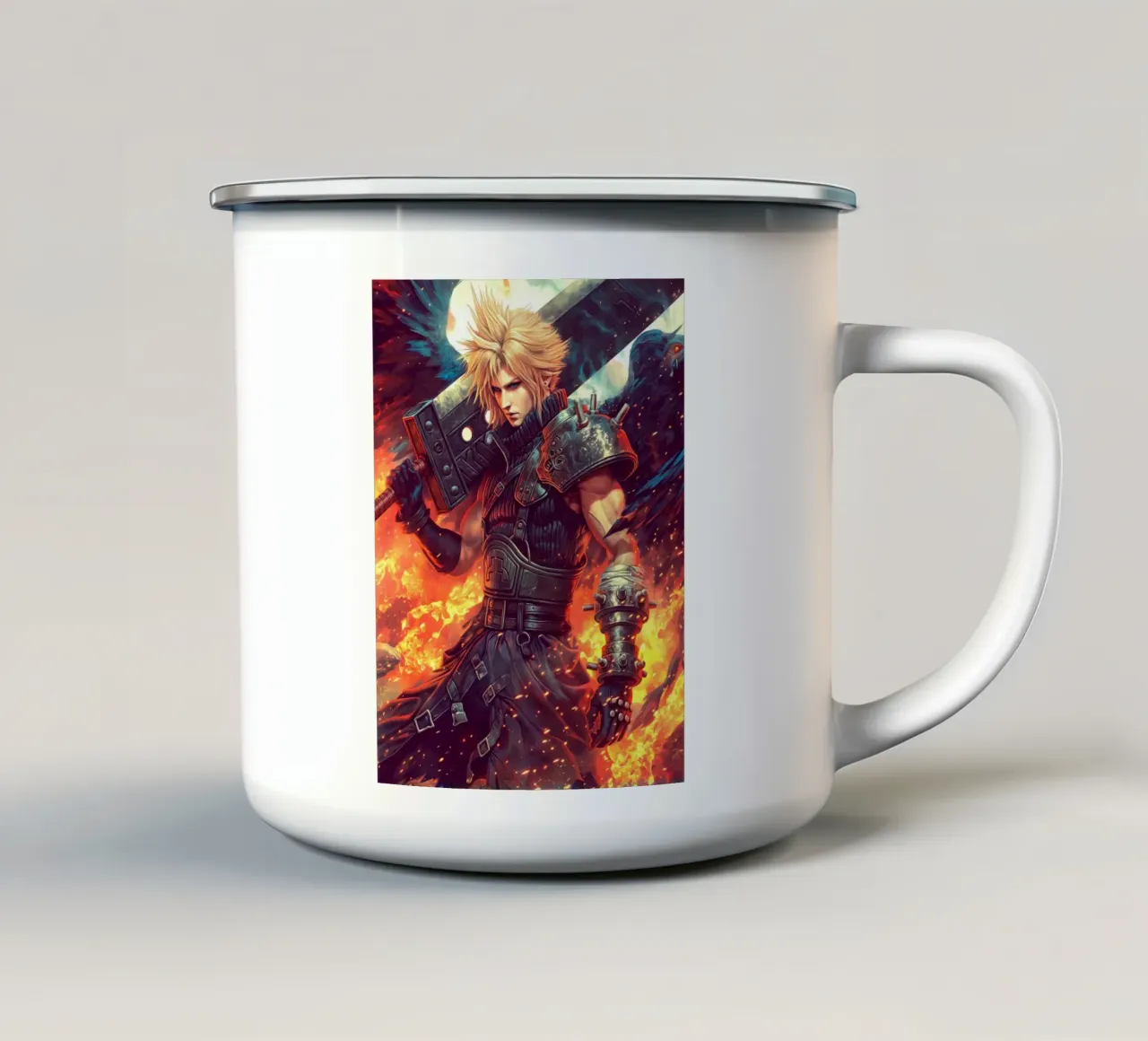Cloud Strife Final Fantasy VII tazza in smalto da Fleur de Lys