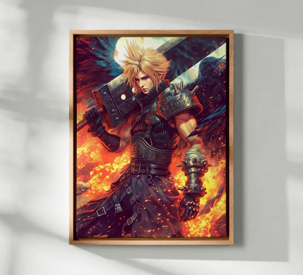 Cloud Strife Final Fantasy VII tela con Cornice a cassetta da Fleur de Lys