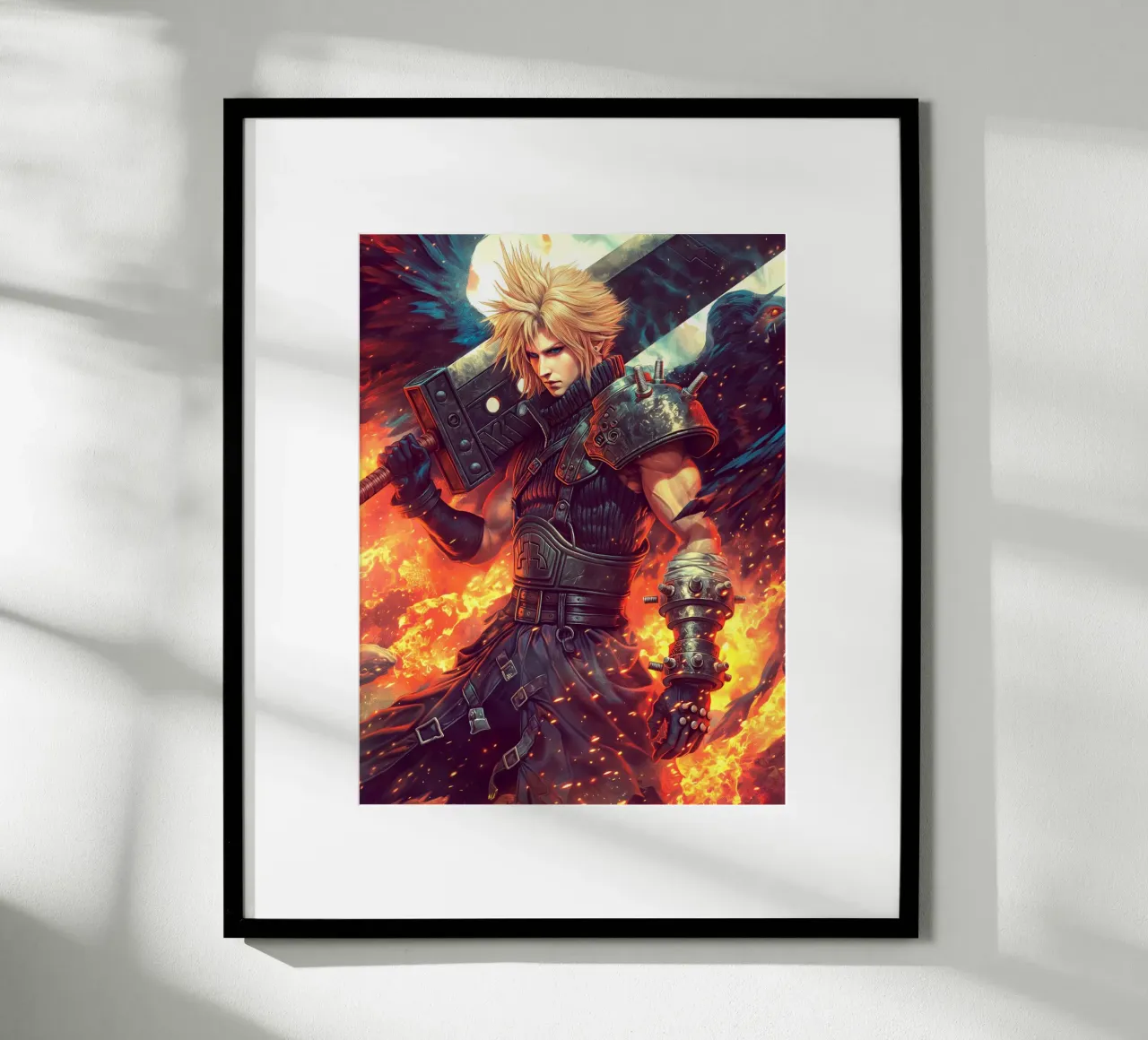 Cloud Strife Final Fantasy VII poster con telaio in legno da Fleur de Lys