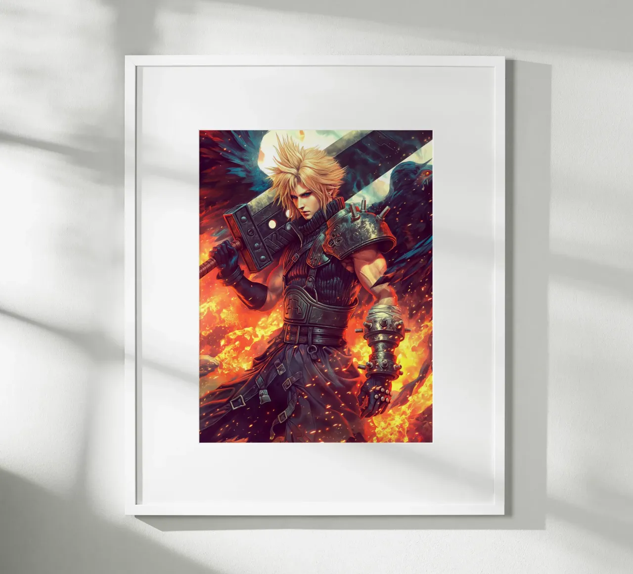 Cloud Strife Final Fantasy VII poster con telaio in legno da Fleur de Lys