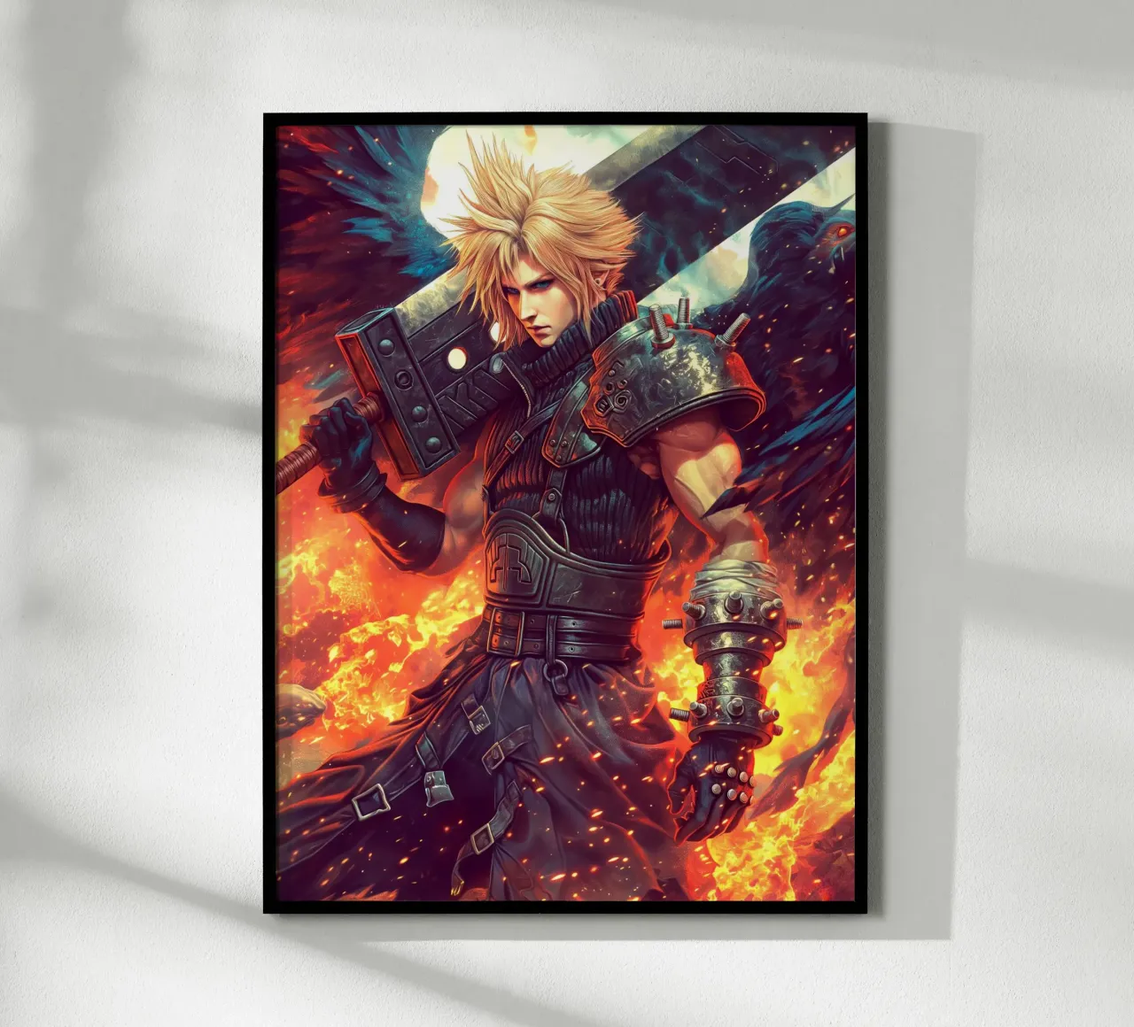 Cloud Strife Final Fantasy VII poster con telaio in legno da Fleur de Lys