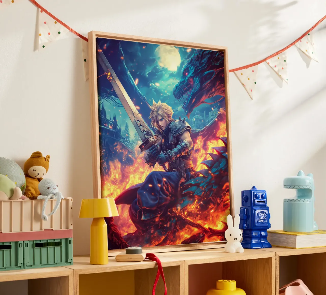 Cloud Strife Final Fantasy VII tela con Cornice a cassetta da Fleur de Lys