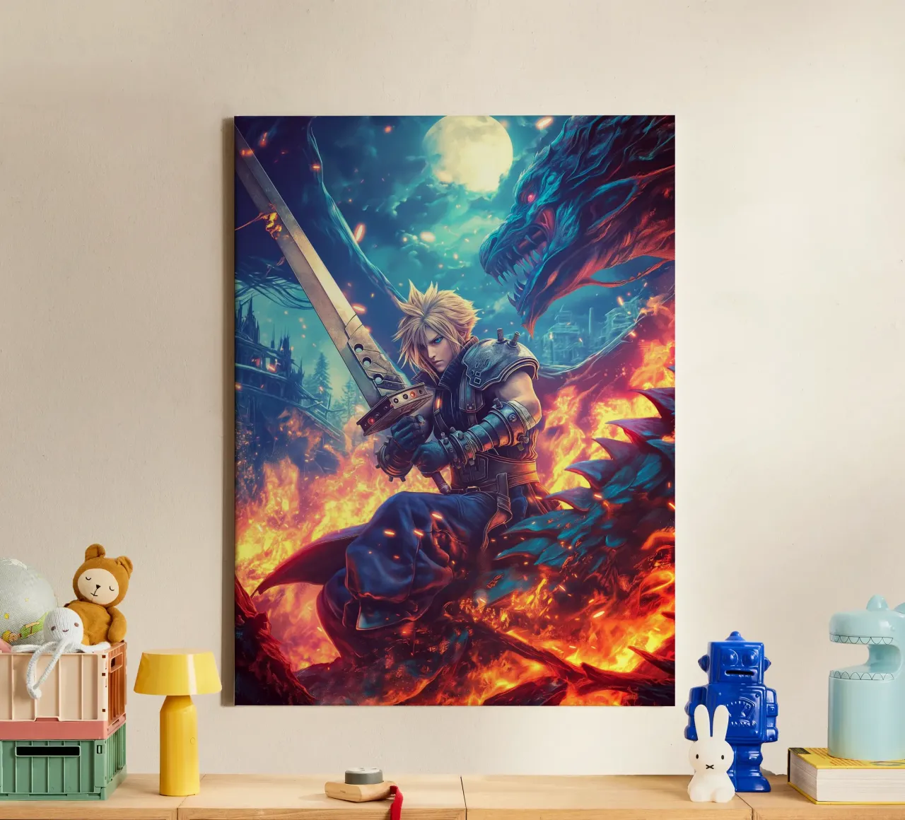 Cloud Strife Final Fantasy VII tela con Cornice a cassetta da Fleur de Lys