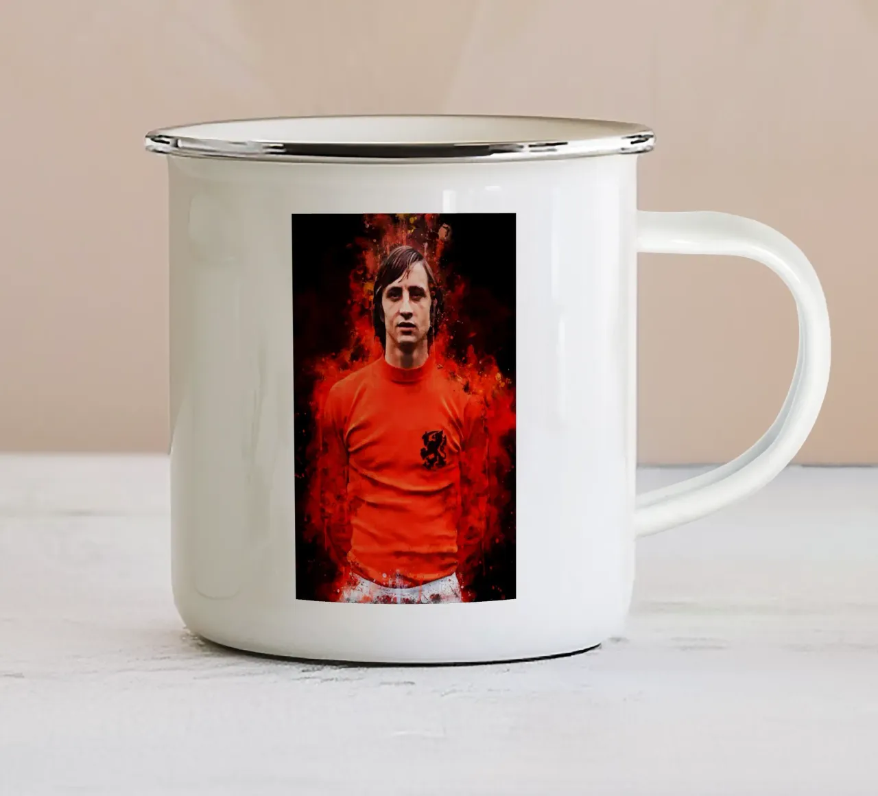 Johan Cruyff tazza in smalto da MasterInkArt