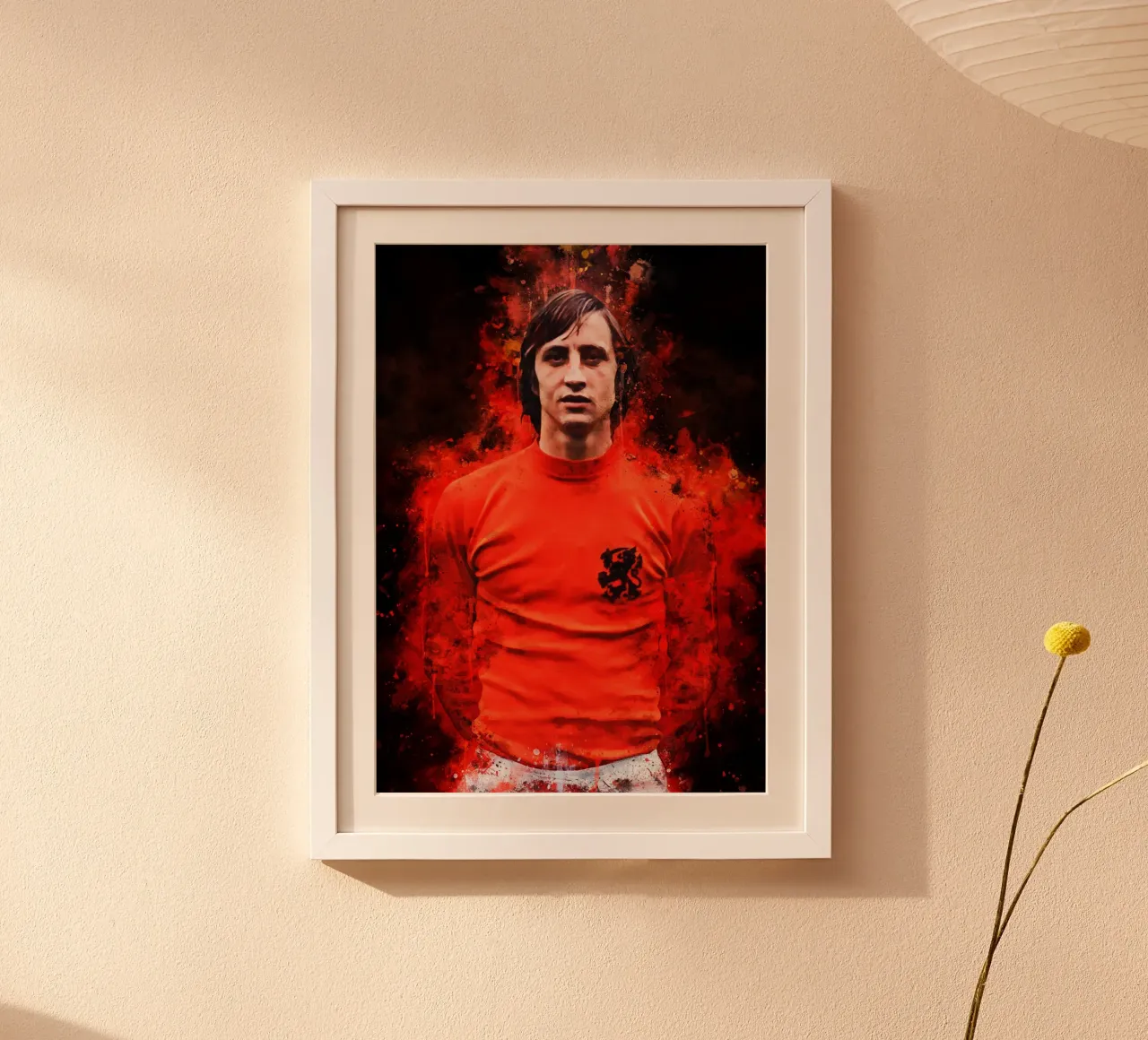Johan Cruyff poster con telaio in legno da MasterInkArt