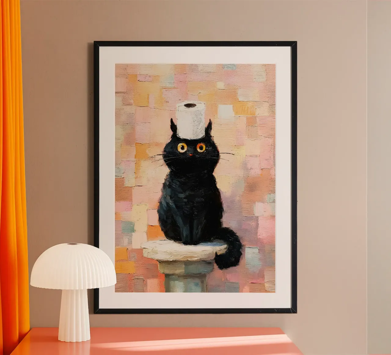 Cat toilet paper holder stand poster da Custom4U