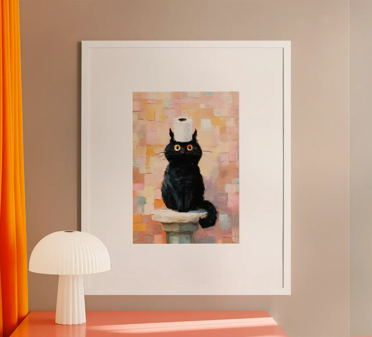 Cat toilet paper holder stand poster da Custom4U