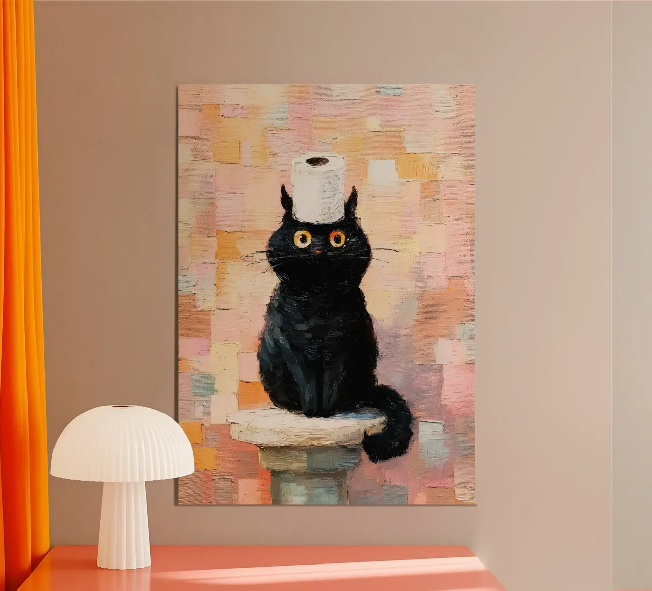 Cat toilet paper holder stand poster da Custom4U