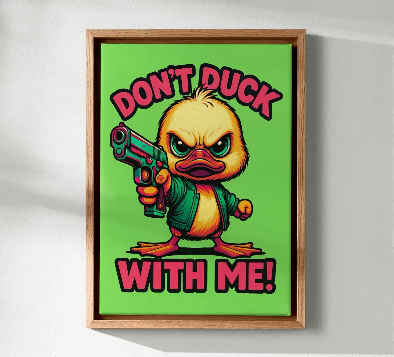 dont duck with me canvas with Floater frame by paroongs