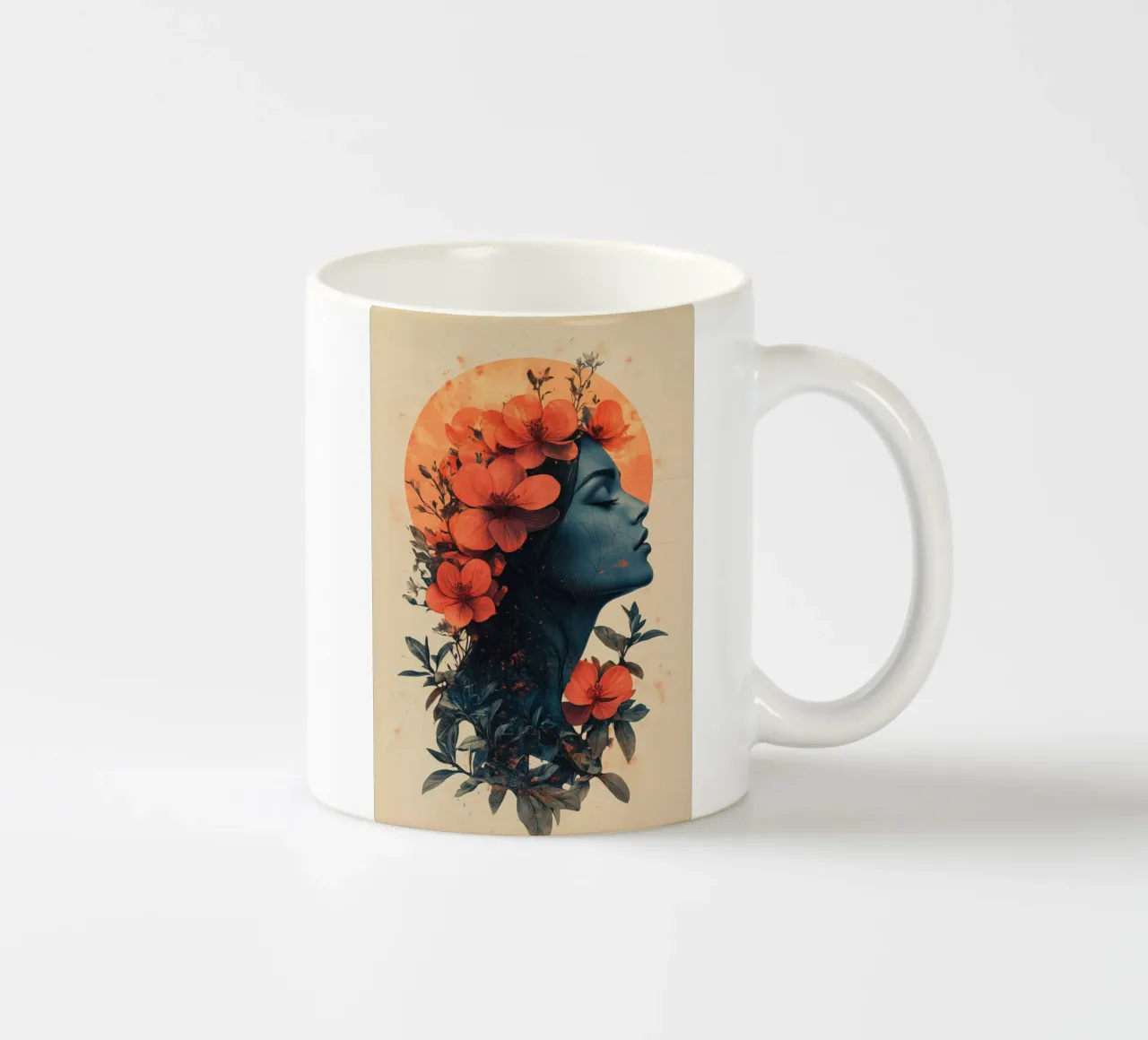 Pelle della foglia tazza in ceramica da Tameo
