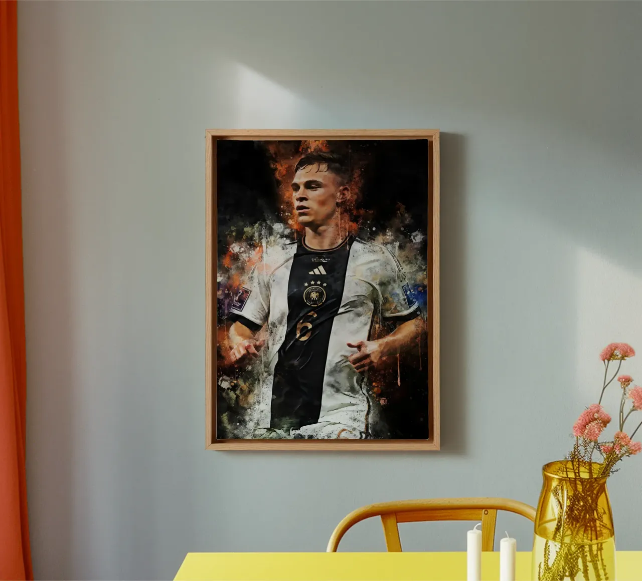 Joshua Kimmich tela con Cornice a cassetta da MasterInkArt