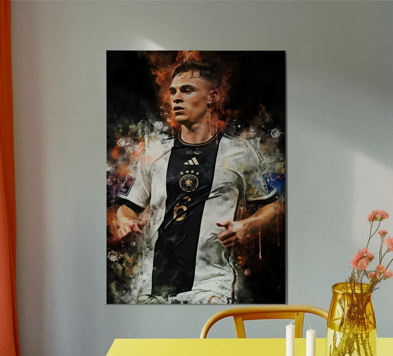 Joshua Kimmich poster con telaio in legno da MasterInkArt