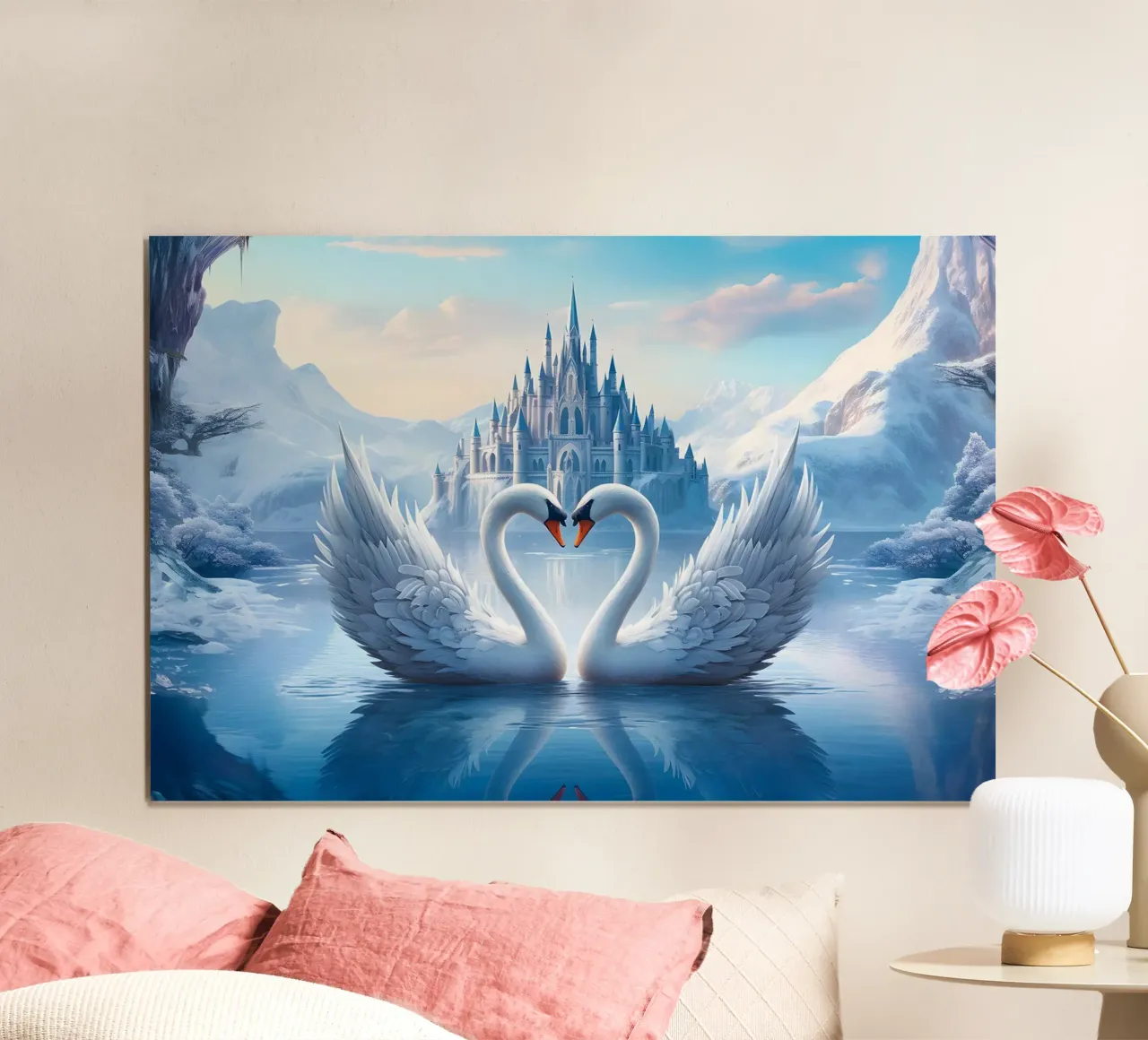 Amare i cigni di Bettina Dittmann poster con telaio in plastica da Jesse