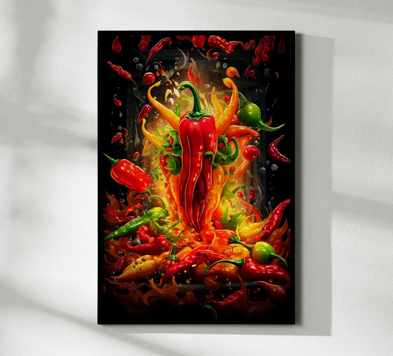 Paprika Splash di Bettina Dittmann poster con telaio in legno da Jesse