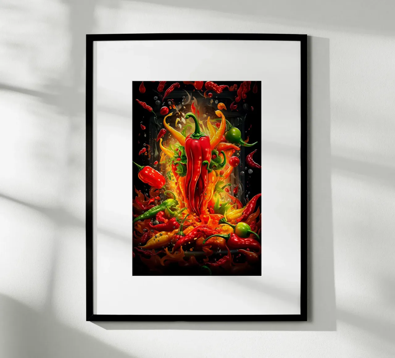 Paprika Splash di Bettina Dittmann poster con telaio in legno da Jesse