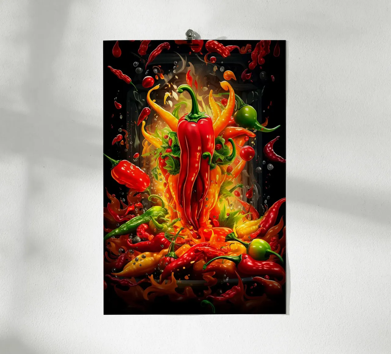 Paprika Splash di Bettina Dittmann poster con telaio in legno da Jesse