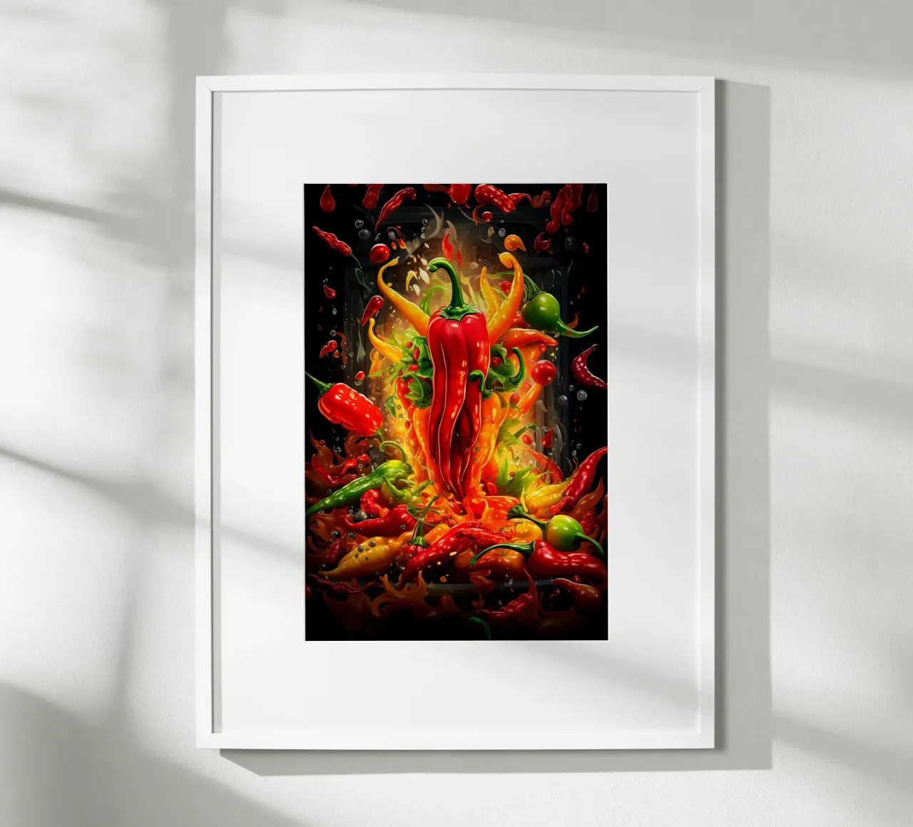 Paprika Splash di Bettina Dittmann poster con telaio in legno da Jesse