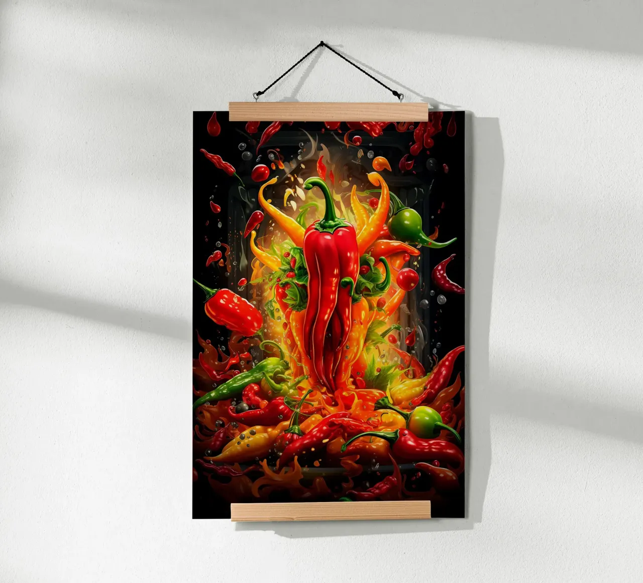Paprika Splash di Bettina Dittmann poster con telaio in legno da Jesse