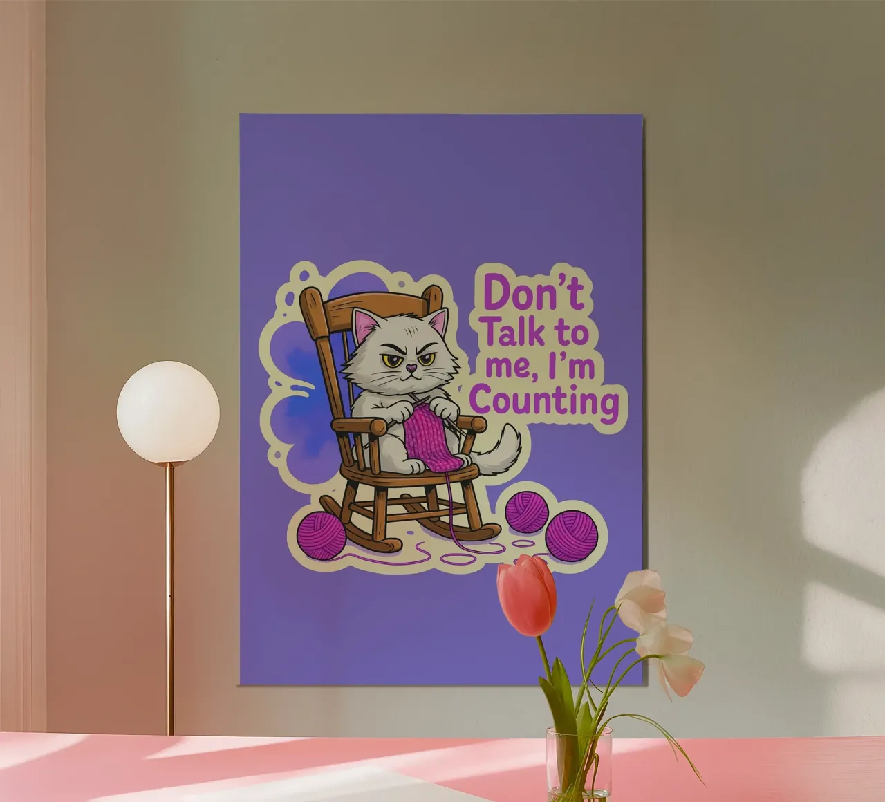 Non parlarmi, sto contando i gatti poster con telaio in plastica da paroongs