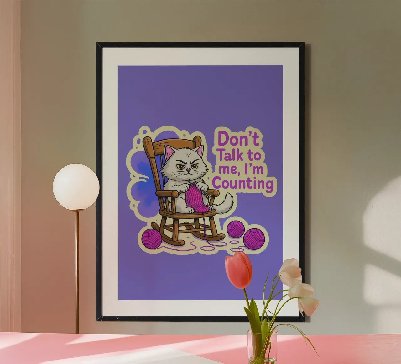 Non parlarmi, sto contando i gatti poster con telaio in plastica da paroongs