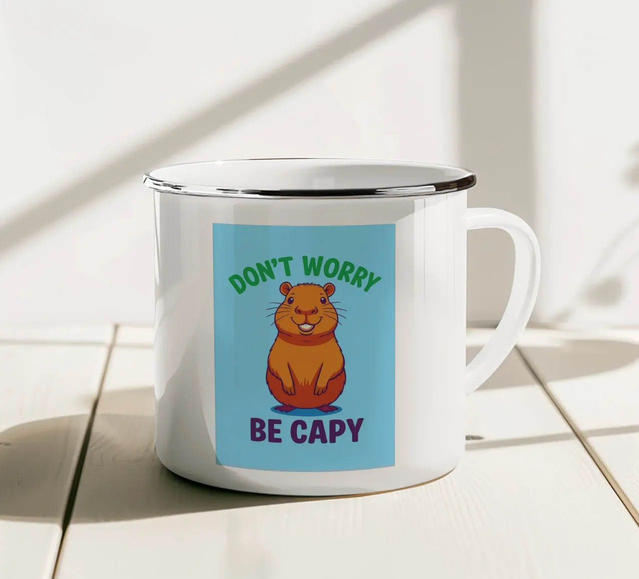 Mach dir keine Sorgen, Capy Emaille Tasse von paroongs